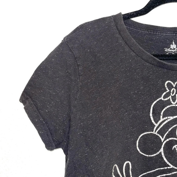 Disney Black Silver Allover Sparkle Minnie Mouse Graphic Boxy Tee Xlarge Women’s - Picture 3 of 11